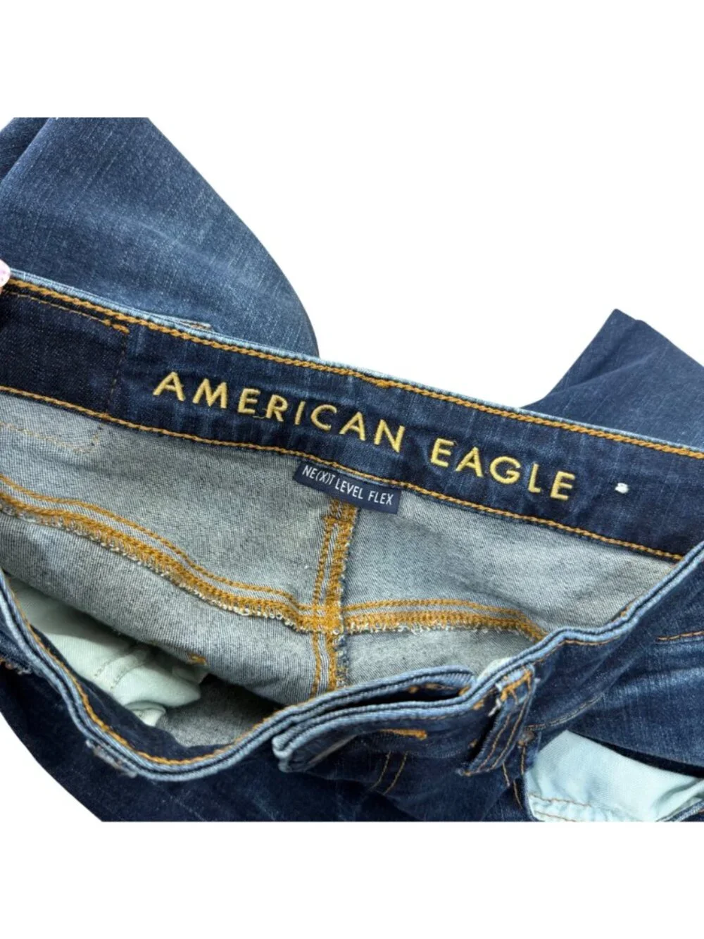 American Eagle Mens Skinny Fit Next Level Flex Distressed Dark Wash Jeans 29x32